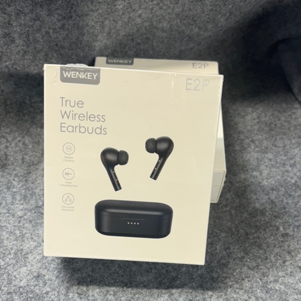 Wenkey True Wireless Earbuds in Blue and wireless charging dock water resist